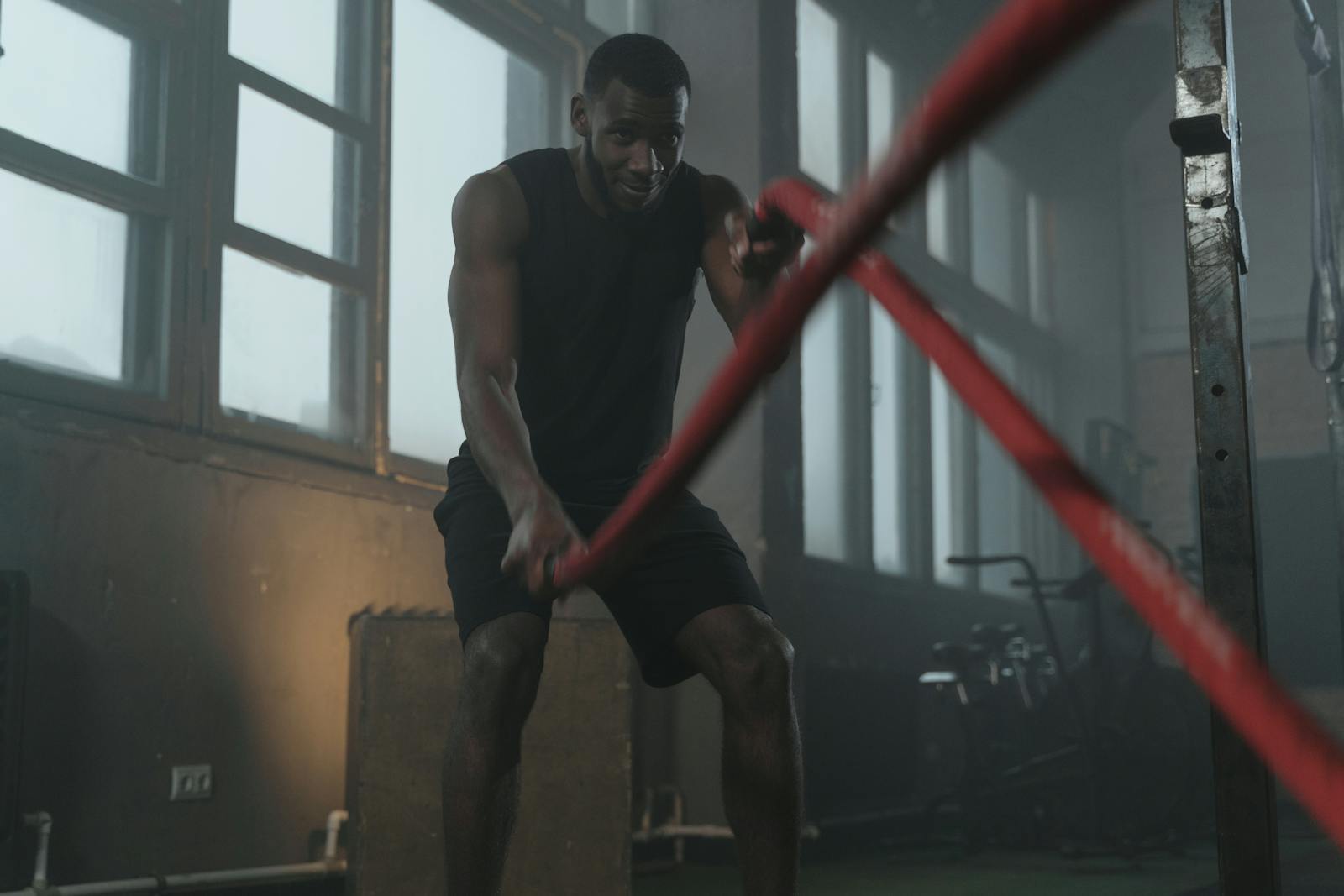 A guy training before dealing with his post-workout grooming routine